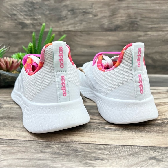 NIB Adidas Puremotion Running Inspired Athletic Sneaker White Pink Red Womens 8 - Picture 8 of 12